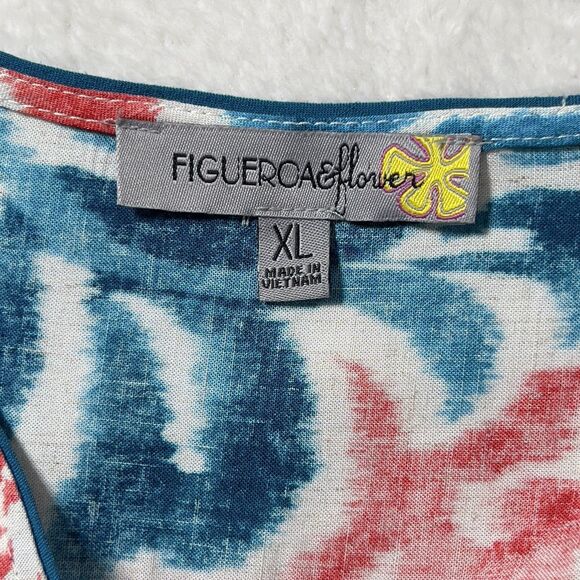 Figueroa & Flower Midi Dress Womens Sz XL Floral Belted Short Sleeve Boho - Picture 7 of 13